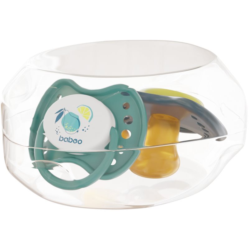 Baboo Soothers Orthodontic Latex with Case Schnuller Lagoon Fiesta 6-12 m 2 St.