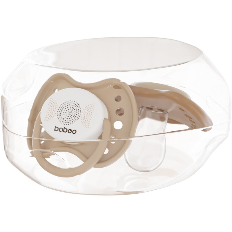 Baboo Soothers Silicone Symmetrical with Case Schnuller Au Naturale 0-6 m 2 St.