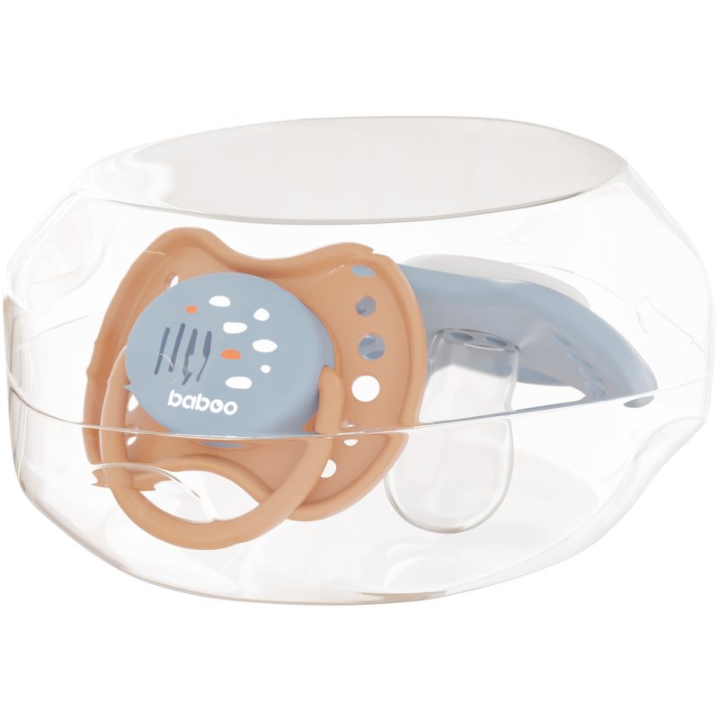 Baboo Soothers Silicone Symmetrical with Case Schnuller Blue Haze 6-12 m 2 St.