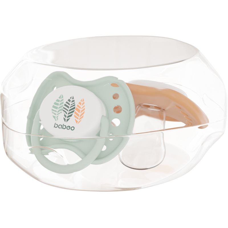 Baboo Soothers Silicone Orthodontic with Case Schnuller Peachy Keen 0-6 m 2 St.
