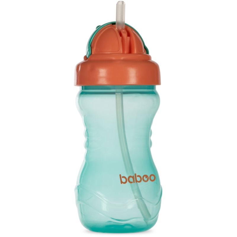 Baboo Cup with Silicone Straw fľaša s rúrkou Green, 9m  360 ml