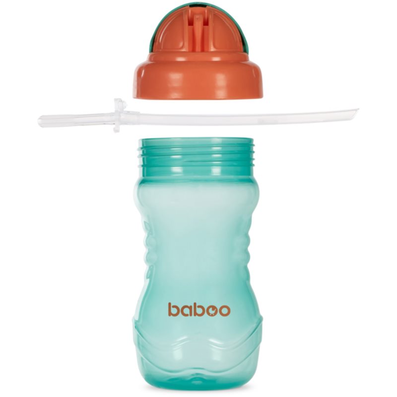 Baboo Cup with Silicone Straw Flasche mit Strohhalm Green, 9m+ 360 ml (Bild 2)