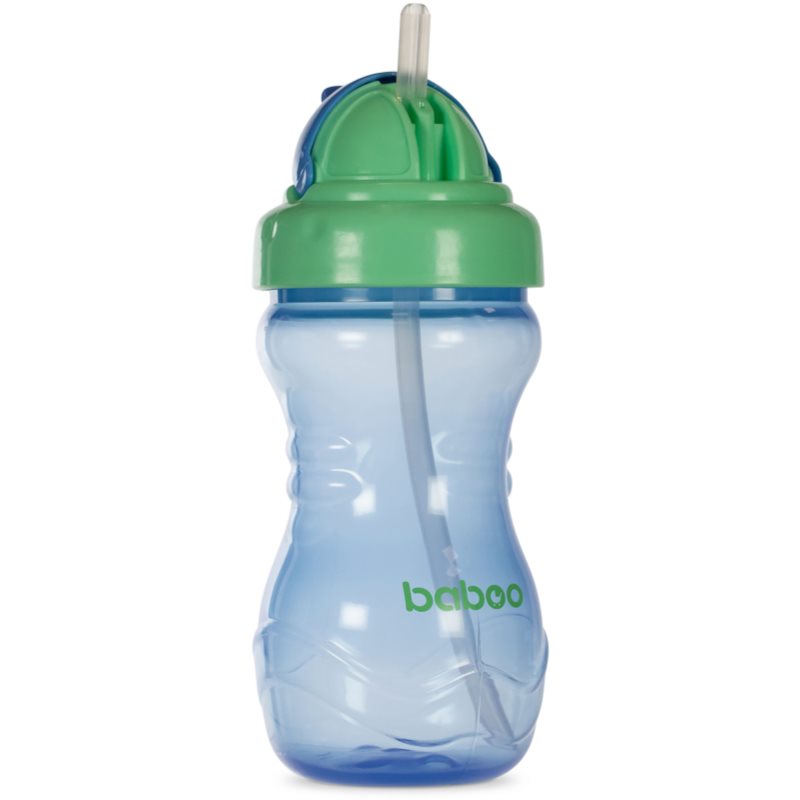 Baboo Cup with Silicone Straw шише със сламка Green, 9m  360 мл.