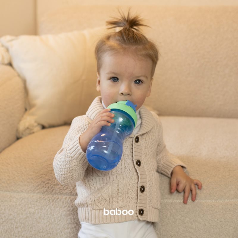 Baboo Cup with Silicone Straw Flasche mit Strohhalm Blue, 9m+ 360 ml (Bild 4)