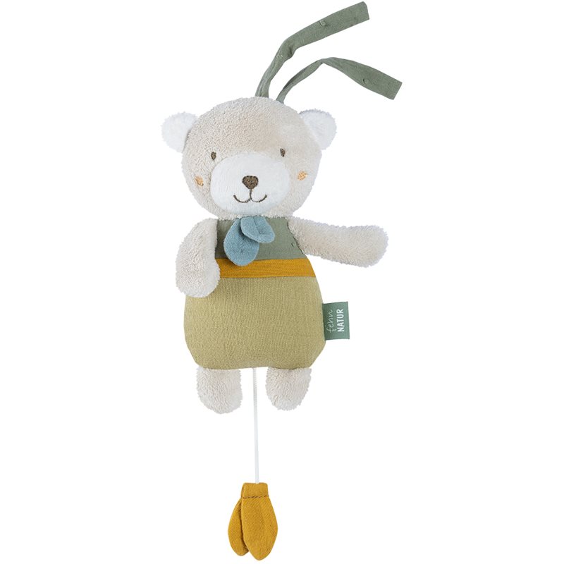BABY FEHN fehnNATUR Musical Bear contrast hanging toy with melody 1 pc
