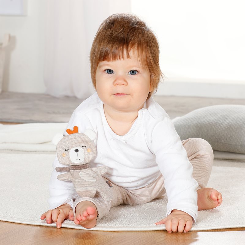 BABY FEHN FehnNATUR Crinkle Teddy Stuffed Toy With Rattle 1 Pc