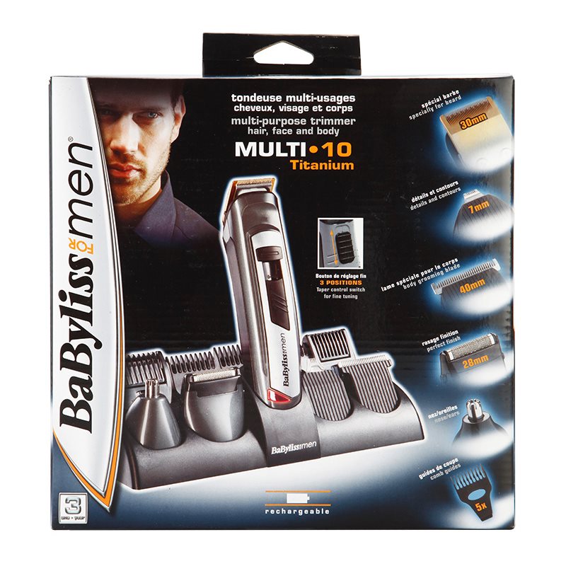 

BaByliss For Men Multi 10 Titanium машинка для стрижки волосся та вусів (E826E)