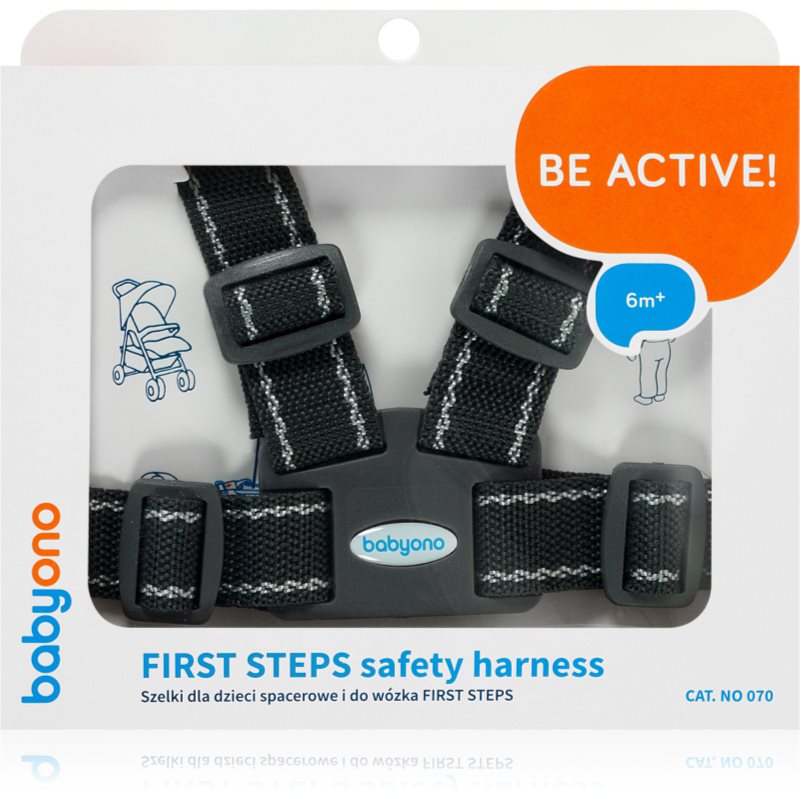 BabyOno Be Active Safety Harness First Steps аксесуар для волосся для дітей Black 6 M+ 1 кс