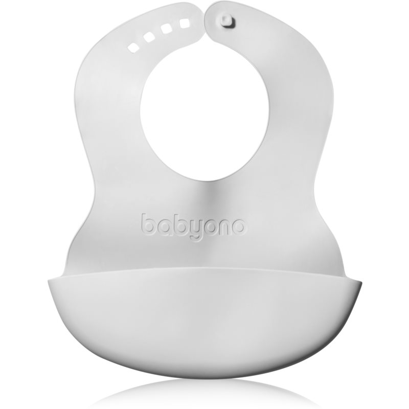 BabyOno Be Active Soft Bib With Adjustable Lock нагрудник Grey 6 M+ 1 кс