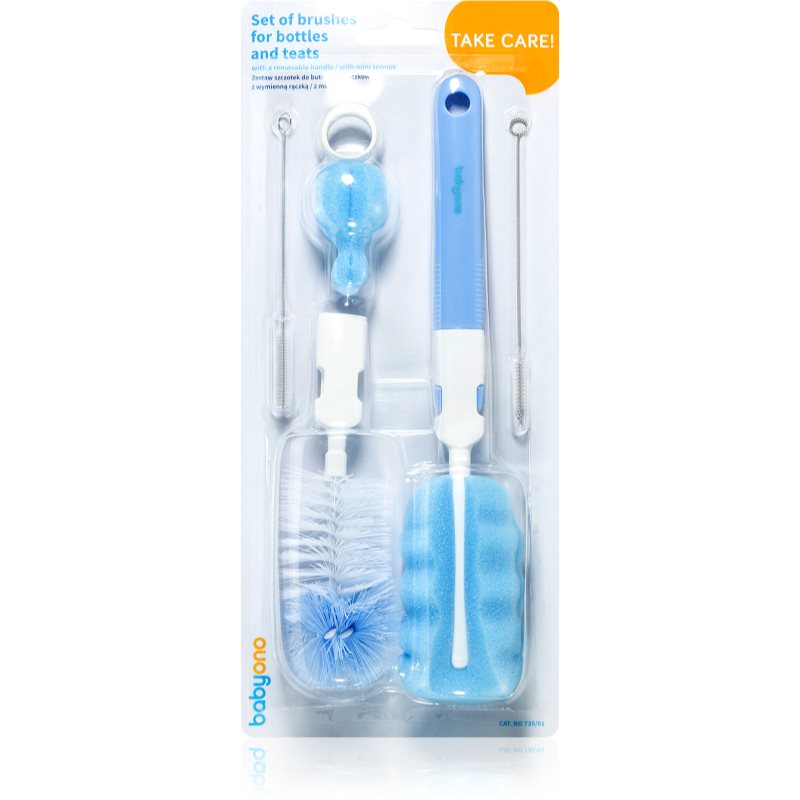BabyOno Take Care Set of Brushes cleaning brush with removable attachments 1 pc
