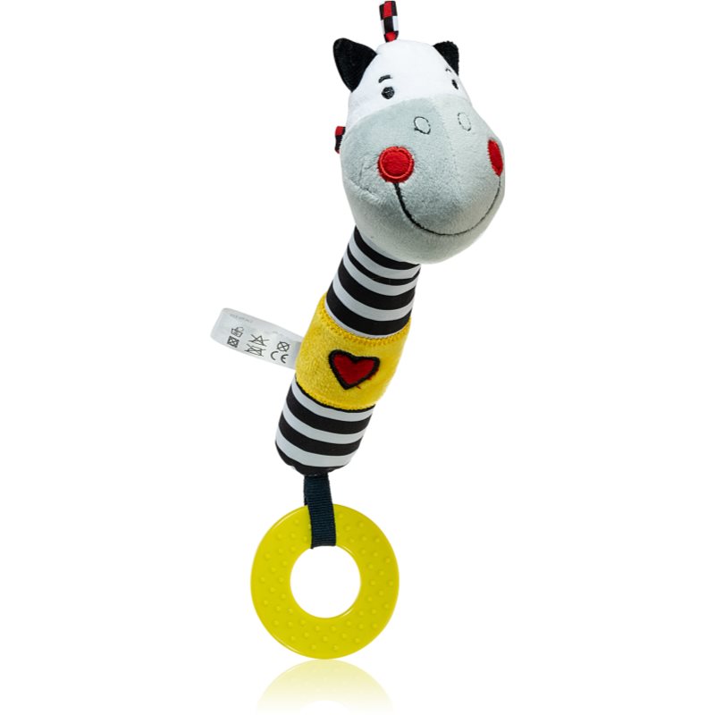 BabyOno Squeaky Toy with Teether pískacia hračka s hryzadielkom Zebra Zack 1 ks