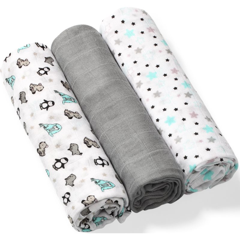 BabyOno Take Care Natural Diapers mosható pelenkák 70 x 70 cm Gray 3 db