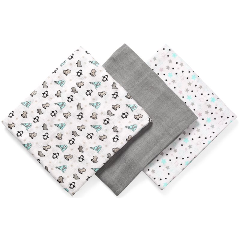 BabyOno Take Care Natural Diapers текстильні підгузки 70 X 70 Cm Gray 3 кс