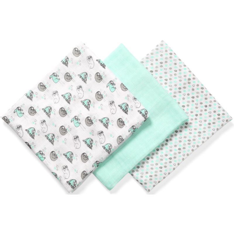 BabyOno Take Care Natural Diapers Stoffwindeln 70 x 70 cm Turquoise 3 St.