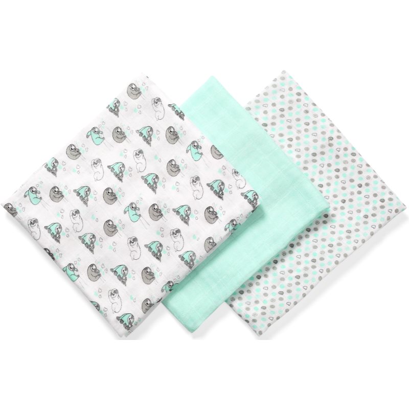 BabyOno Take Care Natural Diapers текстильні підгузки 70 X 70 Cm Mint 3 кс