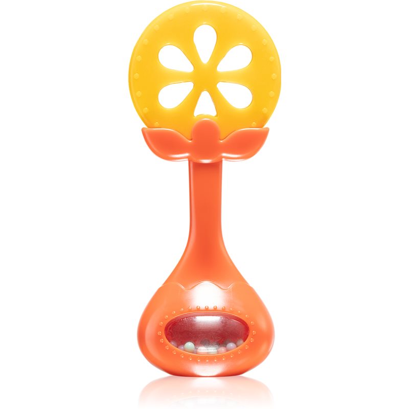 BabyOno Have Fun Teether Chew Toy With Rattle Juicy Orange 1 Pc