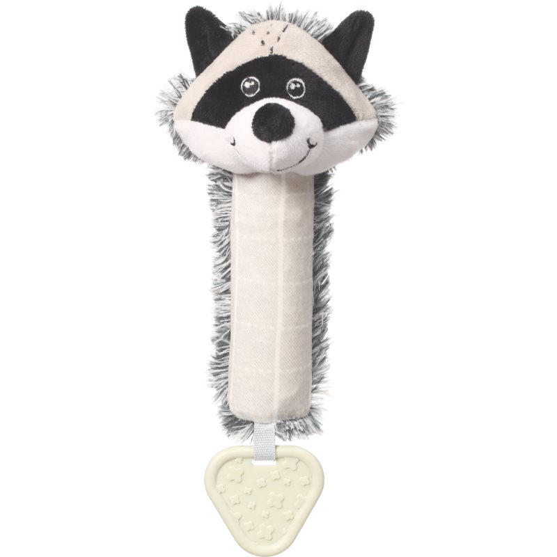 BabyOno Squeaky Toy with Teether pipleksak med bitleksak Racoon Rocky 1 st. unisex