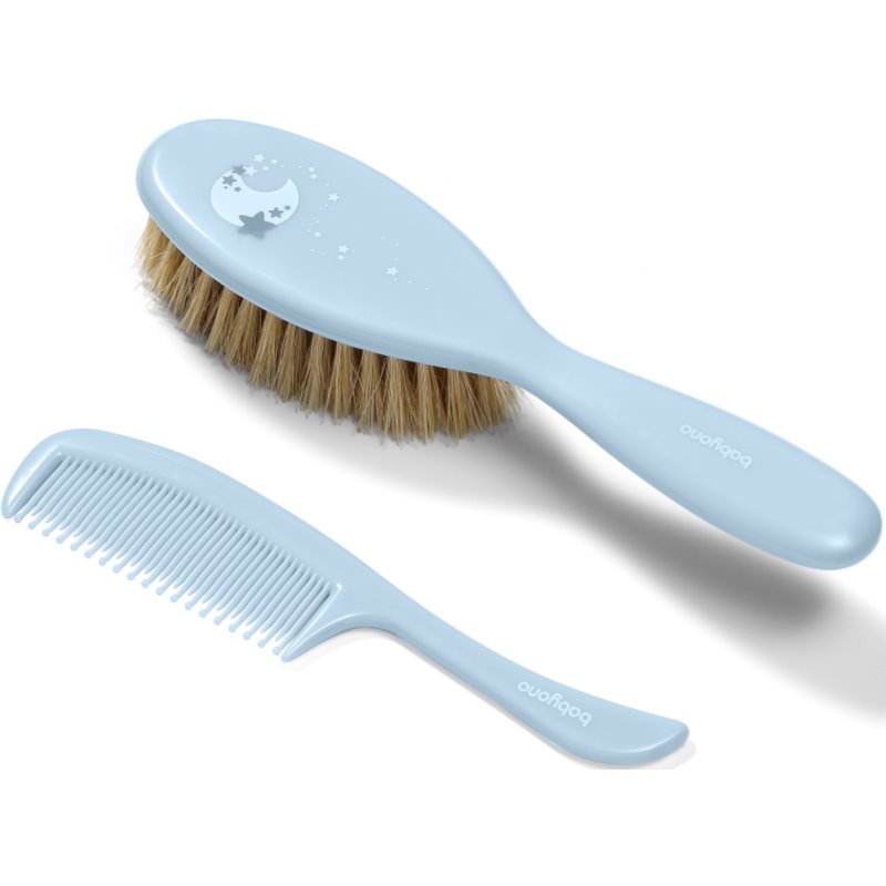 Фото - Гребінець BabyOno Take Care Hairbrush and Comb III набір Blue(для дітей від народжен 
