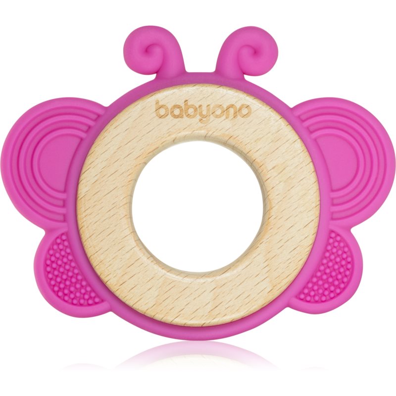 BabyOno Wooden & Silicone Teether прорізувач Butterfly 1 кс