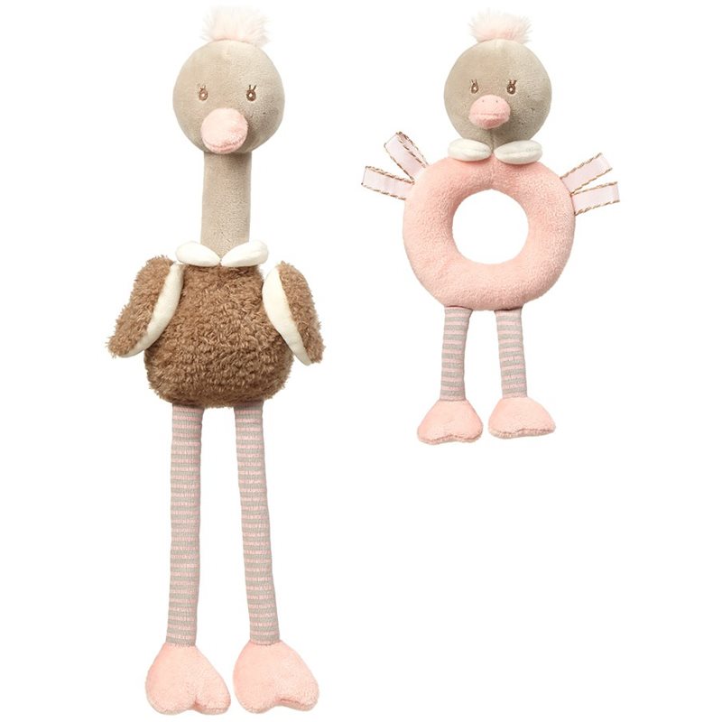 BabyOno Have Fun Ostrich McKnox Family Stuffed Toy 2 Pc