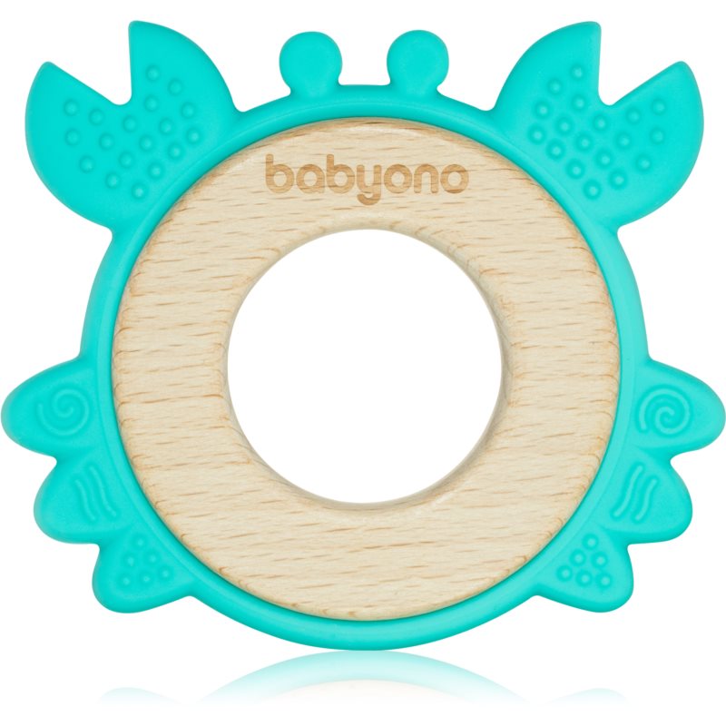 BabyOno Wooden & Silicone Teether chew toy Crab 1 pc
