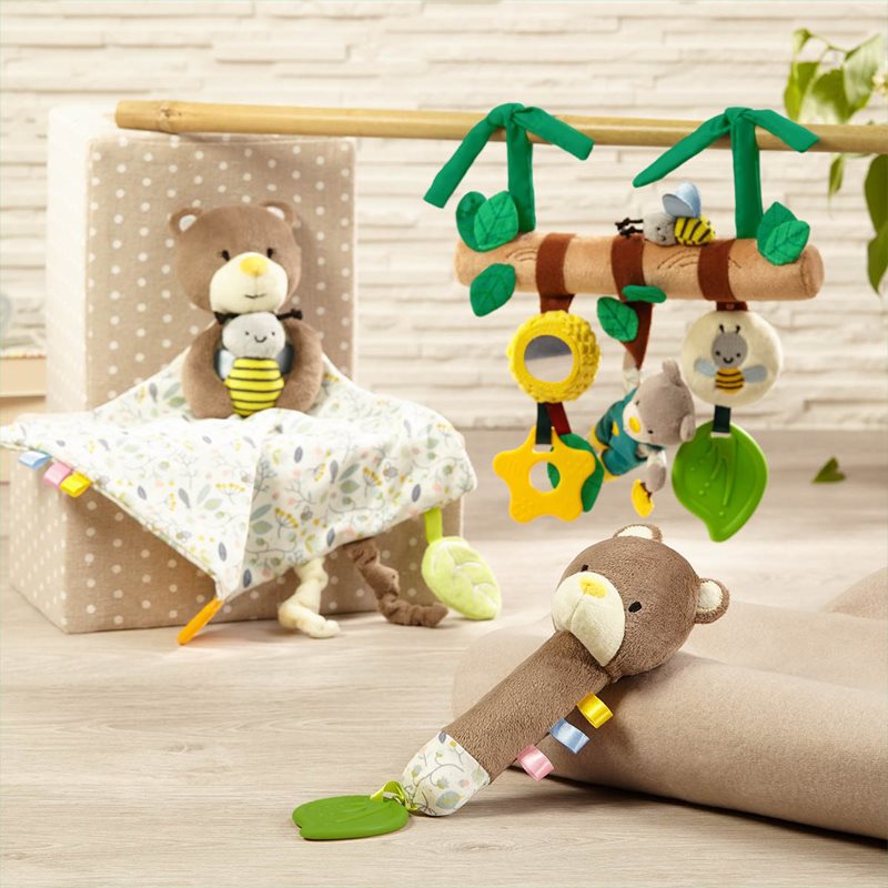 BabyOno Have Fun Educational Toy Contrast Hanging Toy Gardener Teddy 1 Pc