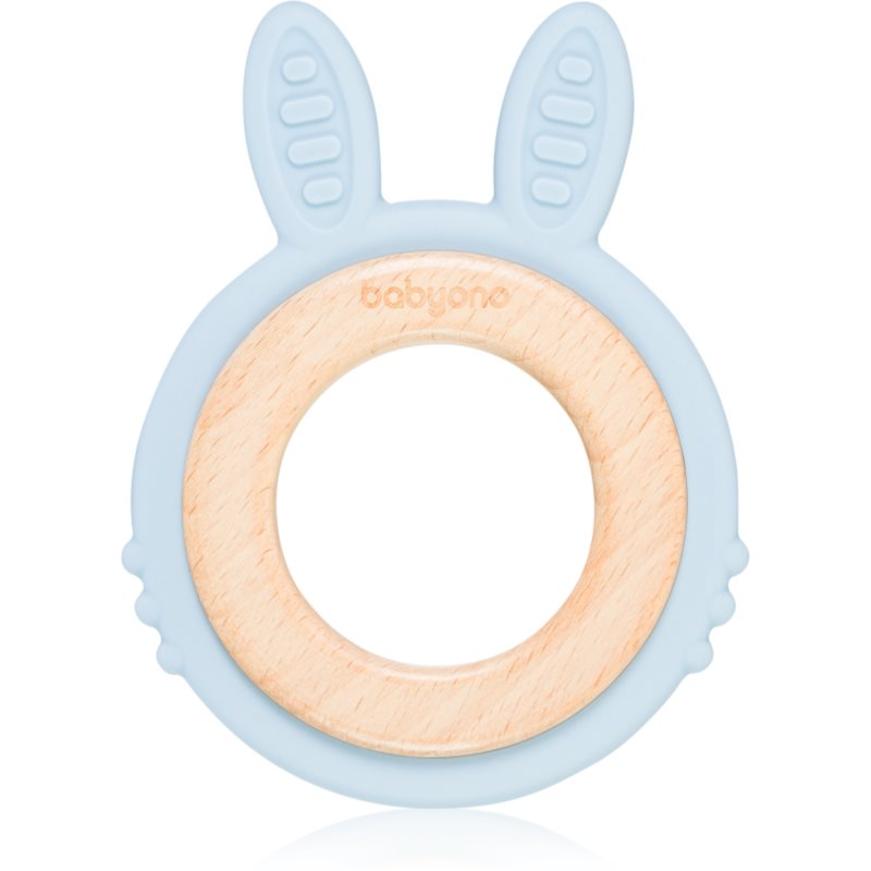 BabyOno Wooden & Silicone Teether chew toy Bunny 1 pc
