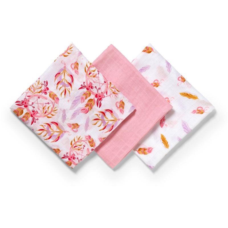 BabyOno Take Care Natural Bamboo Diapers cloth nappies Old Pink 3 pc
