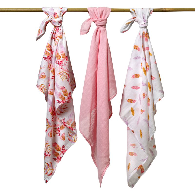 BabyOno Take Care Natural Bamboo Diapers Stoffwindeln Old Pink 3 St.