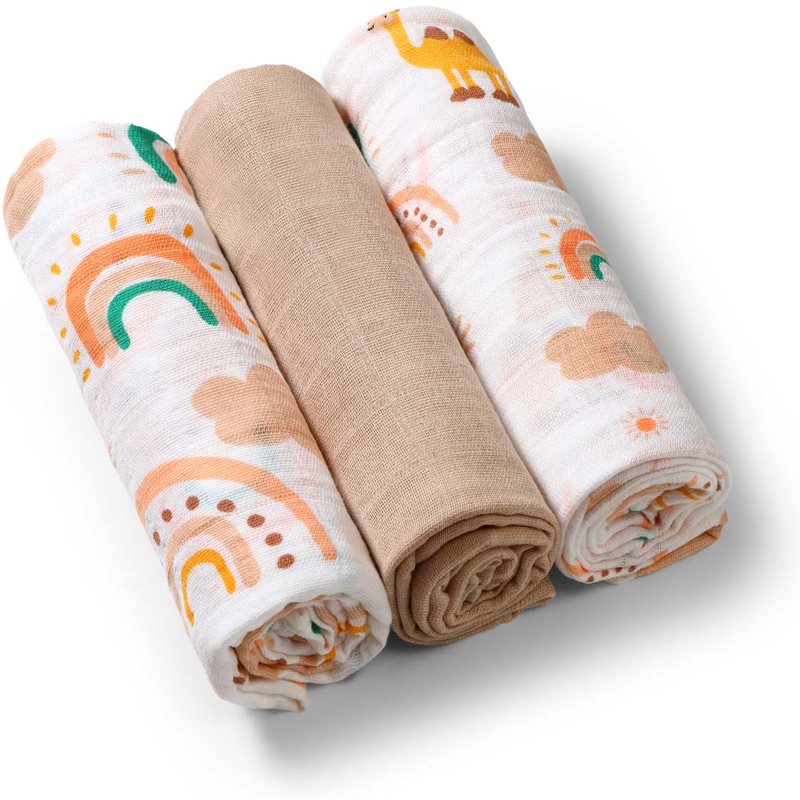 BabyOno Take Care Muslin Diapers текстильні підгузки Beige 3 кс