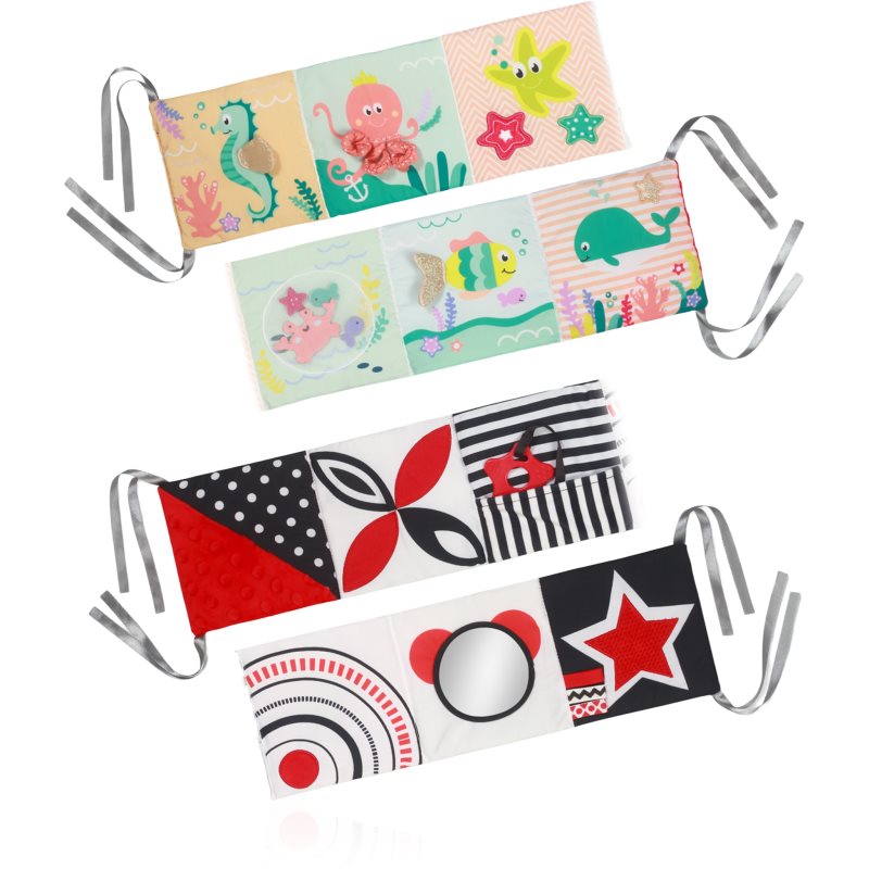 BabyOno Reversible Sensory Cloth Book 0m+ educatief boekje met contrasterende kleuren Under the Sea 1 st