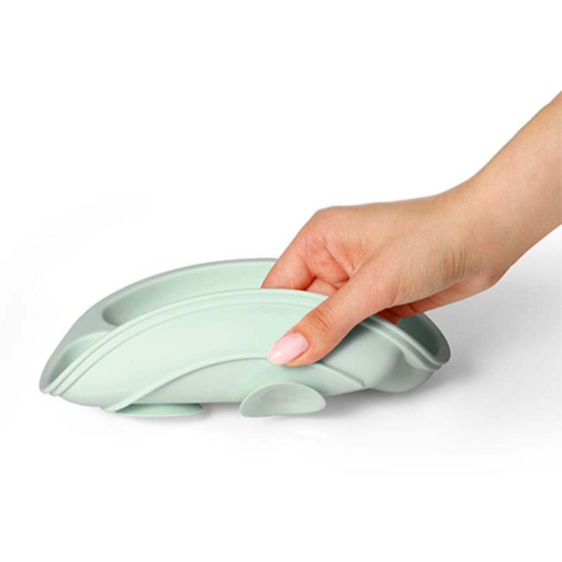 BabyOno Siilicone Plate 6m+ dělený talíř s přísavkou Sage 1 ks (obrázek 3)