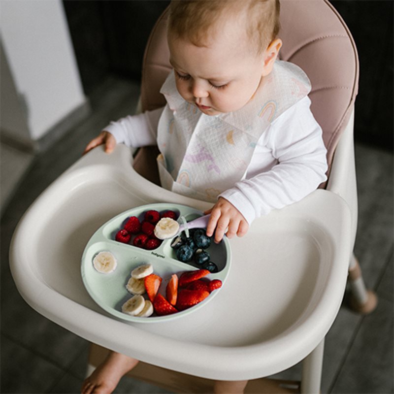 BabyOno Siilicone Plate 6m+ dělený talíř s přísavkou Sage 1 ks (obrázek 4)