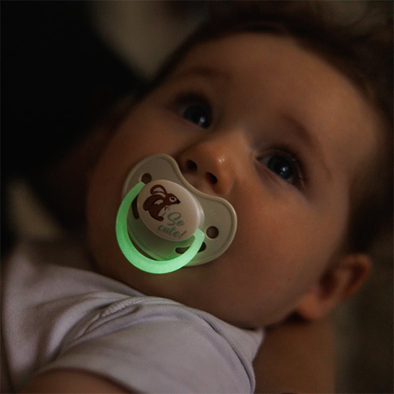 BabyOno Take Care Anatomical Silicone Soothers dudlík Day & Night 6-18m 2 ks (obrázek 4)