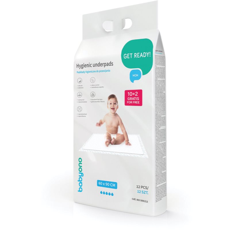 BabyOno Get Ready Hygienic Underpads teli monouso per il cambio del pannolino 60x90 cm 12 pz