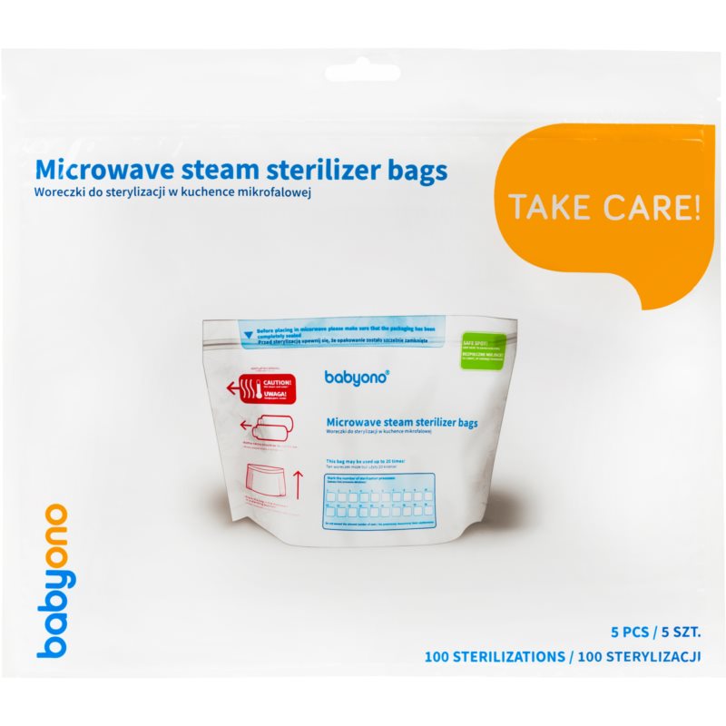 BabyOno Take Care Microwave Steam Sterilizer Bags vrečke za sterilizacijo za mikrovalovno pečico 5 kos