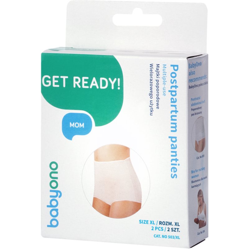 BabyOno Get Ready Multiple-use Mesh Panties sjukhustrosor Storlek XL 2 st. female