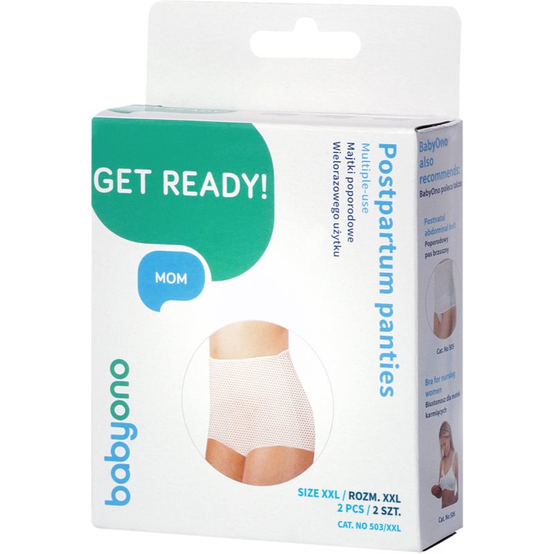 BabyOno Get Ready Multiple-use Mesh Panties Postpartum Underwear Size XXL 2 Pc