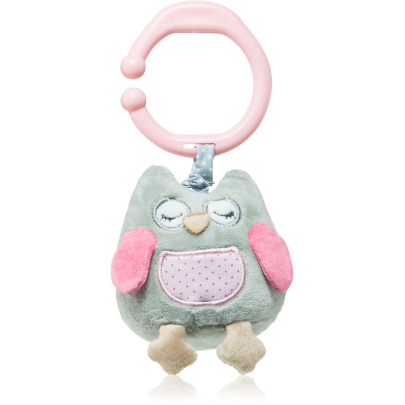 BabyOno Have Fun Musical Toy for Children kontrastná závesná hračka s melódiou Owl Sofia Pink 1 ks