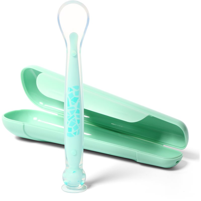 BabyOno Be Active Suction Baby Spoon ложка + коробка Green 6 M+ 1 кс