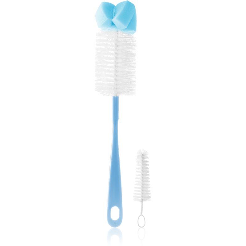 BabyOno Take Care Brush for Bottles and Teats with Mini Brush & Sponge Tip cleaning brush Blue 2 pc
