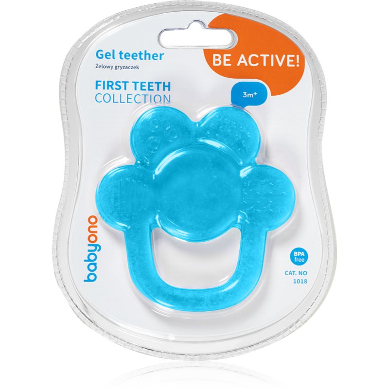 BabyOno Be Active Gel Teether grizalo Flower Blue 1 kos