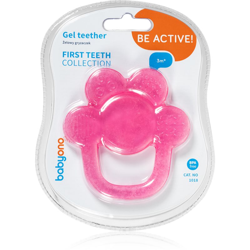BabyOno Be Active Gel Teether прорізувач Pink Flower 1 кс