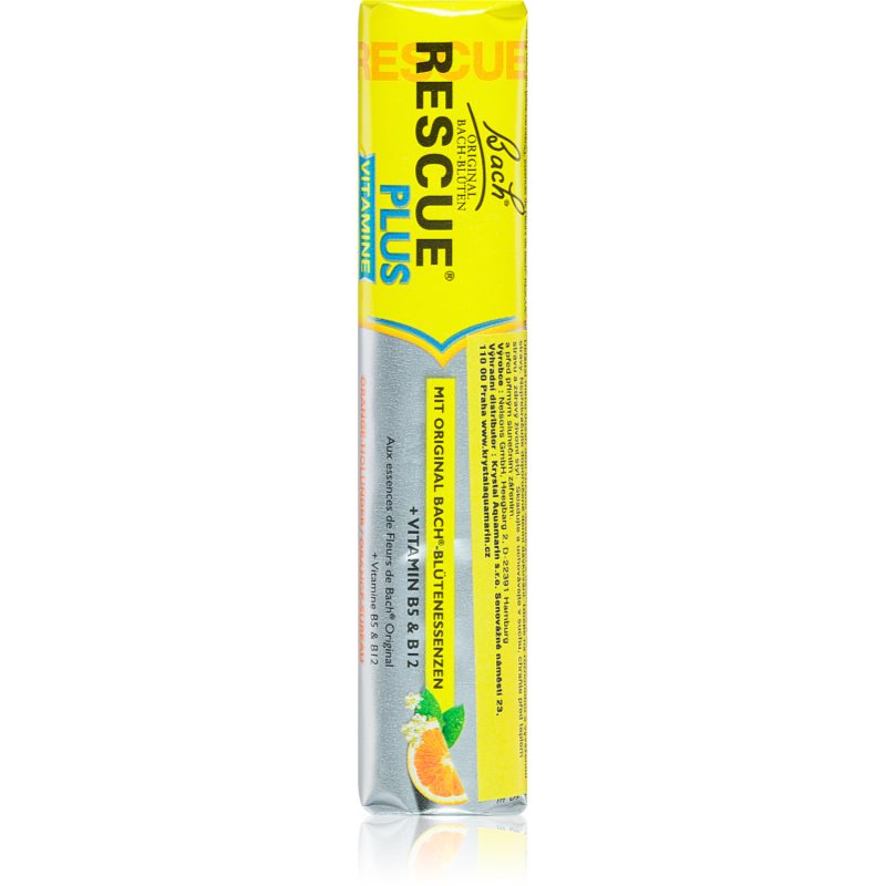 Bach® Flower Remedies RESCUE® Plus + vitamin B5 & B12 ovocné bonbóny pro podporu duševní rovnováhy příchuť Orange 10 ks