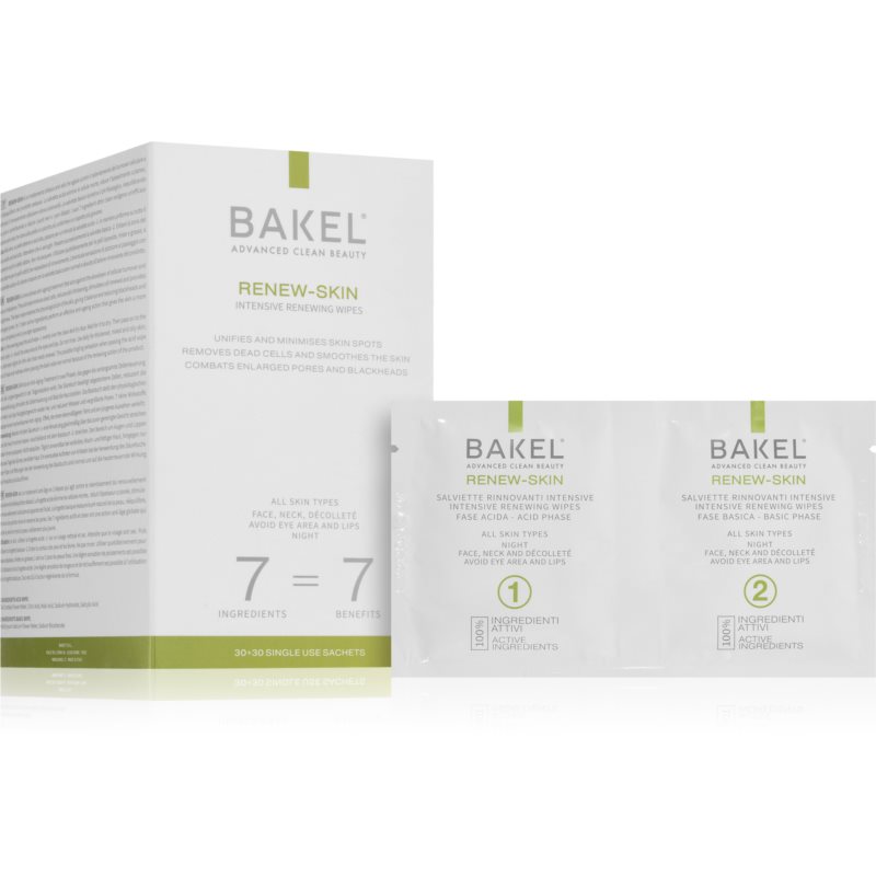 Bakel Renew-Skin вологі серветки для двоетапного догляду за шкірою 2x30 кс
