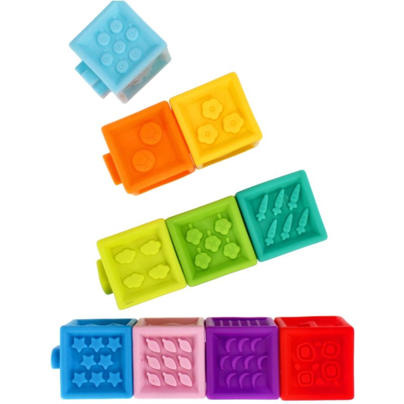 Bam-Bam Rubber Blocks м'які сенсорні ігрові кубики 6m+ Animals 10 кс