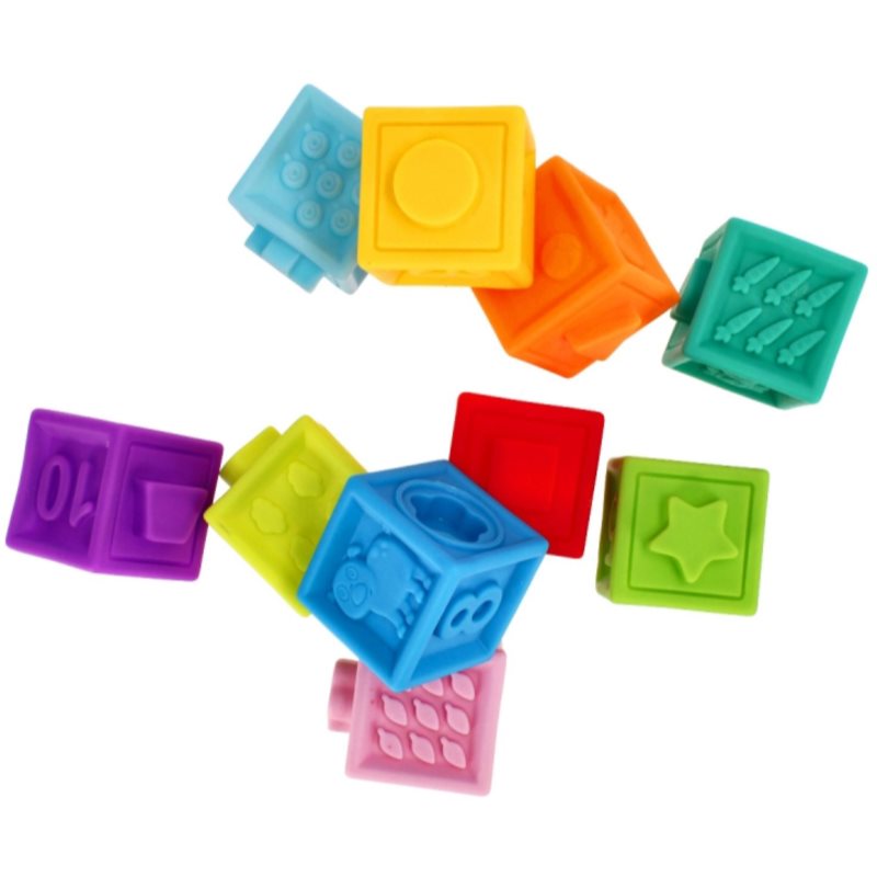 Bam-Bam Rubber Blocks Soft Sensory Toy Blocks 6m+ Animals 10 Pc