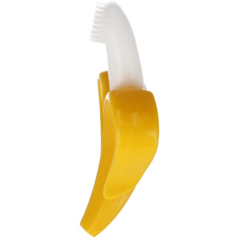 Bam-Bam Teether silikonový zubní kartáček s kousátkem 4m+ Banan 1 ks