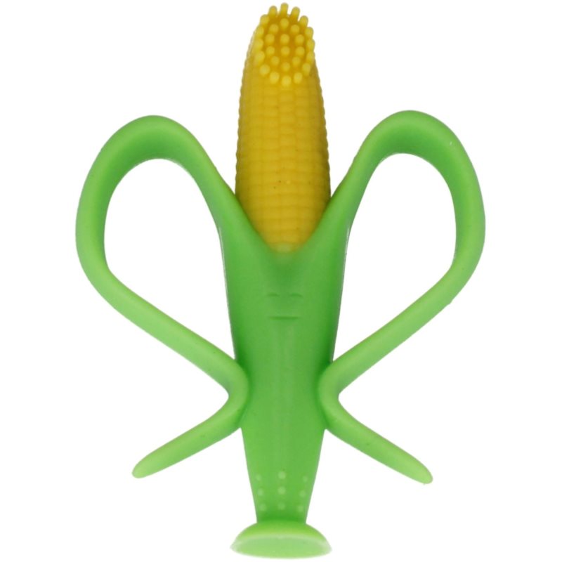 Bam-Bam Teether silikonový zubní kartáček s kousátkem 4m+ Corn 1 ks