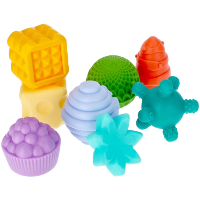 Bam-Bam Set of Textured Toys играчка за подреждане 6m  8 бр.